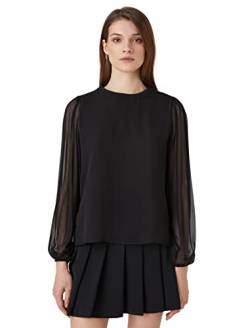 Koton Women Pleated Sleeve Crew Neck Chiffon Blouse von Koton