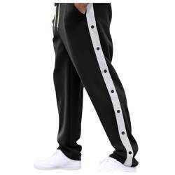 Kouzansy Reha Hose Herren seitlich zu öffnen Herren Trainingshose mit seitlicher Knopfleiste zum öffnen Button Up Sporthose Freizeithose Jogginghose Sportswear von Kouzansy