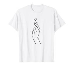 Kpop Heart Fanartikel mit koreanischer Fingerherzgrafik für Herren, Damen und Kinder T-Shirt von Kpop Gifts Co.