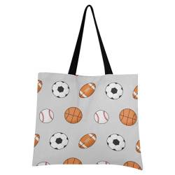 Ksajwzf Handtaschen und Geldbörse, Fußball, Basketball, Fußball, für Damen, Tragetasche, großes Fassungsvermögen, Basketball-Aufbewahrungsgriff, Shopper Schultertasche, multi, 19.7 x 16.9 inches von Ksajwzf