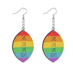 Regenbogenfarbene LGBT-Streifen-Ohrringe für Damen, Teenager, Mädchen, Wassertropfen, bunte Ohrringe, leichte Ohrringe, Schmuck-Set für Geschenke, Versilbertes Kupfer von Ksajwzf