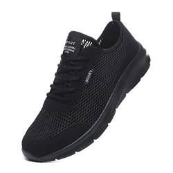 Kswlwccpp Laufschuhe Herren Schwarz Mesh Bequeme Sportschuhe Leicht Atmungsaktiv Running Turnschuhe rutschfeste Freizeit Walkingschuhe Outdoor Straßenlaufschuhe fur Herren von Kswlwccpp