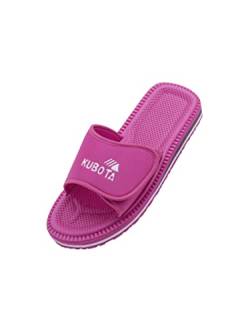 Kubota Badelatschen mit Klettverschluss - Badeschuhe für Damen - Badeschlappen für Strand – Baden Latschen - Schuhe fur Dusch und Sauna - Rosa 40 von Kubota