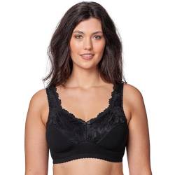 Kudreshov Lingerie Amelia BHs für Damen, bequem, kabellos, schwarz, T-Shirt-BH ohne Bügel, Minimizer, breite Träger, Schwarz, 115D von Kudreshov Lingerie