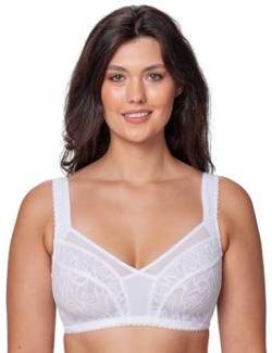 Kudreshov Lingerie Mary BH Damen Mary ohne Bügel Große Größen Weiß – Rückenverschluss Minimizer BH Breite Träger (DE/NL/SE/PL, Körbchengröße & Bandgröße, C, 85, Weiß) von Kudreshov Lingerie