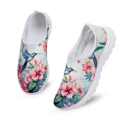 Kuiaobaty Leichte Damen-Laufschuhe, rutschfest, bequeme Stillschuhe, Kolibris Blumen, 39.5 EU von Kuiaobaty