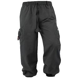 Kunst und Magie Unisex Goa Pluderhose Pumphose Freizeithose Cargohose Baumwolle, Größe:L/XL, Farbe:Black/Schwarz von Kunst und Magie