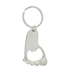 KuqitsBai Metall-Schlüsselanhänger mit Katze oder Hund Muster, Schlüsselring Edelstahl Organizer für Unisex (Fuss) von KuqitsBai