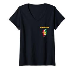 Damen Kurde, kurdische Flagge, Kurdistan-Flagge. T-Shirt mit V-Ausschnitt von Kurdish,kurd,kurdistan Flag.