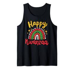 Happy Kwanzaa Afroamerikanische Kinder im Retro-Stil mit Regenbogenmotiv Tank Top von Kwanzaa African American Pride Apparel