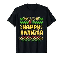 Happy Kwanzaa Weihnachten, hässlicher Pullover-Stil, Afroamerikaner T-Shirt von Kwanzaa African American Pride Apparel