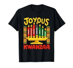 Joyous Happy Kwanzaa Kinara Kerzen mit 7 Prinzipien Familie T-Shirt von Kwanzaa African American Pride Apparel