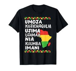 Kwanzaa Sieben Prinzipien Afrikanische Karte Black Pride Männer Frauen T-Shirt von Kwanzaa African American Pride Apparel