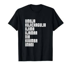 Kwanzaa Sieben Prinzipien Umoja Kujichagulia Ujima Herren Damen T-Shirt von Kwanzaa African American Pride Apparel