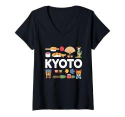 Damen Japanese Culture Lover Travel to Japan Kyoto T-Shirt mit V-Ausschnitt von Kyoto Reiseoutfit für Männer und Frauen