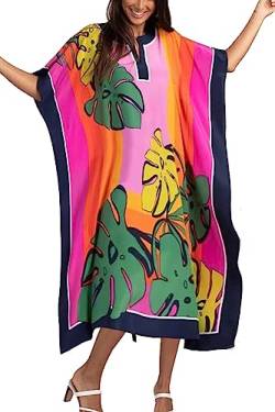 L-Peach Damen Bohemian Kaftan Nachthemd Langes Loungewear Strandkleid Vertuschungen Robe Sarong Pareo von L-Peach