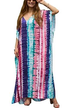 L-Peach Damen Langes Caftan Nachthemd Loungewear Strandkleid Vertuschungen Robe Sarong Pareo von L-Peach