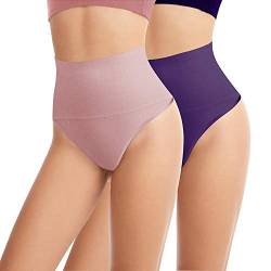 L&K-II Damen Nahtlos Mieder String Bauchweg 3601 Pink Violet 2XL von L&K-II