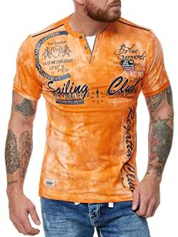 Verwaschenes Herren T-Shirt Sailing Club 2879 (Orange, XL-Slim) von L.gonline