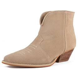 L37 HANDMADE SHOES Damen Stiefeletten I Wildleder I Lederfutter I Handgefertigte Schuhe I Dancing in The Moonlight I Ankle Boot, tan, 35 EU von L37 HANDMADE SHOES