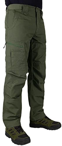 LA Police Gear Atlas Taktische Cargohose für Herren, leicht, Stretch, taktische Hose für Herren, strapazierfähige Ripstop-Arbeitshose, OD, grün, 38W / 34L von LA Police Gear