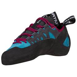 LA SPORTIVA W Tarantulace Blau - Bequemer vielseitiger Damen Lederkletterschuh, Größe EU 40.5 - Farbe Topaz - Red Plum von LA SPORTIVA