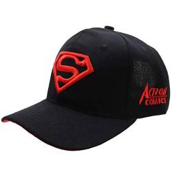 LAIFEKE Baseball Cap Superman Snapback Hat Stickerei Baseball Cap für Männer Frauen (Schwarz Rot) von LAIFEKE