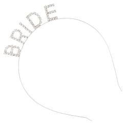 LALADEFIEE 1stk Buchstabe Stirnband Braut Bachelorette Stirnband Strass-haarband Stirnband Für Den Junggesellenabschied Braut Tiara Haar Hochzeitskopfschmuck Für Die Braut Silver Legierung von LALADEFIEE