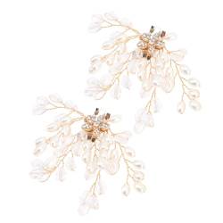 LALADEFIEE 2St Schnallen für Hochzeitsschuhe hochzeitsschmuck hochzeits schmuck Perlenschuhe Brautschuhe für die Hochzeit hochzeitsdeko dekorative Schuhclips Perlen Schuhclips Glas Golden von LALADEFIEE