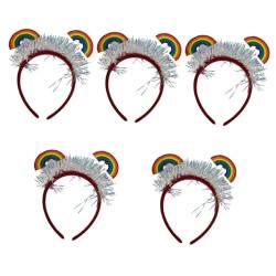 LALADEFIEE 5St Gebürstetes Regenbogen-Stirnband Männer Stirnband LGBTQ-Zubehör Stolz Zeug lgbt-Stirnband für Männer Haarbänder Regenbogen-Accessoires Pride-Event-Stirnband Filzstoff von LALADEFIEE