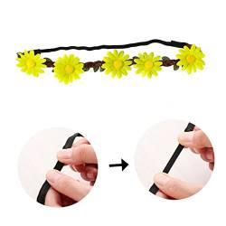 LALADEFIEE 5St Sonnenblumenkranz sonnenblumen haarband beach party dekoration Tropische Party Dekoration Haarkranz Sonnenblumen-Stirnband Haarband hawaiianisches Blumenstirnband von LALADEFIEE