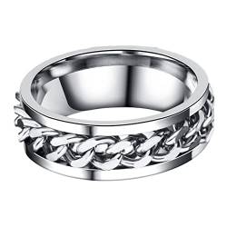 LALADEFIEE Kettenblatt Fidget- -Ringe Verlobungsring Ringfit Ehering für Ringe für Frauen edelstahlringe rings for men mens rings runder Fingerschmuck Fingerring für den Mann von LALADEFIEE