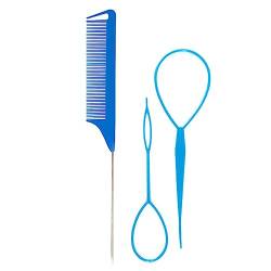 3 Stück French Braid Tool Elastische Haarbänder Entferner Cutter Schwanz Kamm Flechten Kämme für Haarstyling Haar Flechten Kamm Einfaches Haarstyling Werkzeug Schwarz Haar Flechten Werkzeug Schnelles von LAMDNL