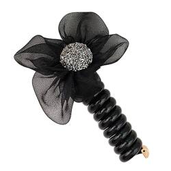 Elegante, elastische Haargummis für Mädchen und Damen, Geschenk, Spiralhaargummis, Telefonkabel, geflochtenes Herz, Blumen-Stirnband von LAMDNL