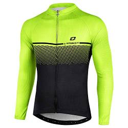 LAMEDA Radtrikot Herren Damen Langarm Herbst Winter Fahrradtrikot MTB Jersey Atmungsaktive Schnell Trocknen Funktionsshirt Fahrradbekleitung für Radsport Rennrad Sport Schwarz&Grün S von LAMEDA