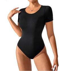 LANBAOSI Bodysuit Damen Bauchweg Bodysuit Shapewear Stark Formend Kurzarm Body Shaper Elegant Damenbody T-Shirt Rundhals Shaping Top Sculpting von LANBAOSI