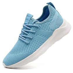 LANGFEUU Damen Turnschuhe Sneaker Schuhe Damen Sportschuhe Laufschuhe Tennisschuhe Outdoor Running Damen Walkingschuhe Straßenlaufschuhe rutschfest Atmungsaktiv Leichtgewichts Hellblau 41 von LANGFEUU