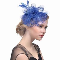 LAQWYNKB 20er jahre accessoires, kopfschmuck 20er jahre damen, Fascinator Hut für Frauen, Schleier Hut Cocktail Tee Party Hut mit Handschuhe von LAQWYNKB