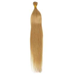 Larafona Hair Tressen Echthaar Blonde Haarverlängerungen 27# Remy Weaving Hair Extensions Human Hair Weft 100g 22inch/55cm von LARAFONA