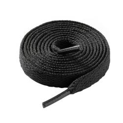 LARGERED Schnürsenkel Schwarz Flach 8mm Breit Schwarz Schuhbänder für Sneaker Sportschuhe Turnschuhe und Laufschuhe Reißfest Ersatz Black Shoelaces aus Polyester für Herren/Damen,160cm von LARGERED