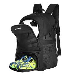 LARIPOP | Basketball & Fußball Rucksack Taschen Mit Schuhfach Ballhalter Für Sport Basketball, Volleyball & Fußball Spieler Teen Kinder Jungen Mädchen Mann Und Gewebte Sport Duffel Gym Rucksäcke von LARIPOP