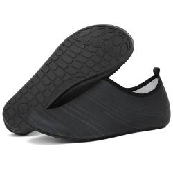 LATATL Wasserschuhe Badeschuhe Damen Herren Leicht Schwimmschuhe Aquaschuhe Surfschuhe Tauchschuhe Schnell Trocknend Neoprenschuhe Wassersportschuhe für Surfen Yoga Strand(Schwarz,43 EU) von LATATL