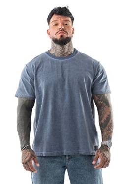 LAVENZO® - T Shirt für Herren mit kurzen Ärmeln, 100% Baumwolle - Freizeitkleidung für Jungen, T-Shirt, T-Shirt für besondere Größen, Geschenkidee Geburtstag, Blau 2, XXL von LAVENZO