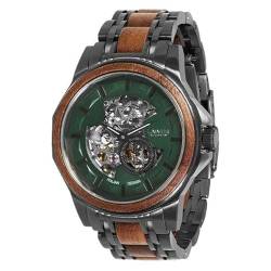 LAiMER Holzuhr Aurel - Herren Automatik Armbanduhr aus Echtholz und Edelstahl 43mm - Analog, Leuchtzeiger, Limited Edition - Zero Waste Verpackung aus Naturholz von LAiMER