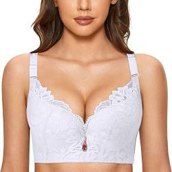 Bh Damen Push Up mit volumenreichen Oktoberfest Weiß Bügel-Push-Up BH Große Größen Tracht Schalen Bh Balconette Sexy Dirndl BH Bra Büstenhebe Spitze 95 e Große Brüste Bustier Büstenhalter von LCpddajlspig