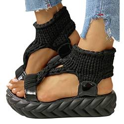 LCpddajlspig Pantoffeln Damen Flach Feste Sohle Sexy Flach Flip Flops Bequem Sommer Badeschuhe Badelatschen Elegant Glitzer Outdoor Zehentrenner Verstellbar Leder Rutschfest Strandschuhe Sandalen von LCpddajlspig