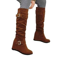 Stiefeletten-Damen-Schwarz, Stiefel Weitschaft Damen, Weitschaftstiefel-Langschaftstiefel Hohe Stiefel Weiter Schaft Cowboystiefel Winterstiefel Schwarz Long Boots Schlupfstiefel Damenstiefel von LCpddajlspig