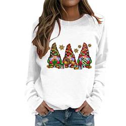 Weihnachtspullover Damen, Sweatshirt Rundhals Langarm Weihnachten Pullover Casual Christmas Sweat Oberteile Tops für Frauen Teenager Mädchen von LCpddajlspig