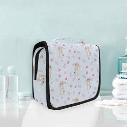 Kaninchen Hase Rose Blume Kulturbeutel Hängend Faltbar Mädchen Kulturtasche Toilettentasche Toiletttasche Makeup Tasche Kosmetiktasche für Frauen Mädchen Damen von LDIYEU