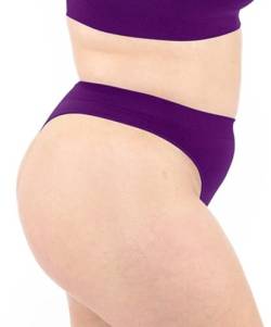 LEELA LAB String Tanga Damen Große Größen aus weicher Mikrofaser, Bequem und Atmungsaktiv, mit Nahtloser Technologie - Made in Italy (Violet, 3XL) von LEELA LAB